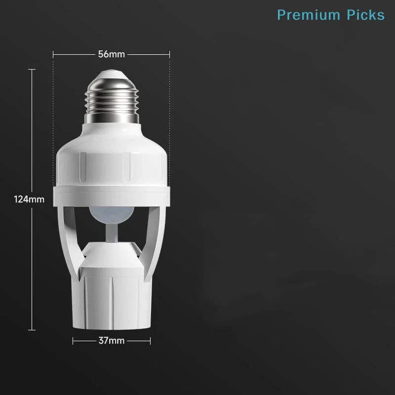 portableE27 PIR Motion Sensor Bulb Holder Adapter Automatic On Off Energy Saving for Hallway Stair Porch Garage Home Use