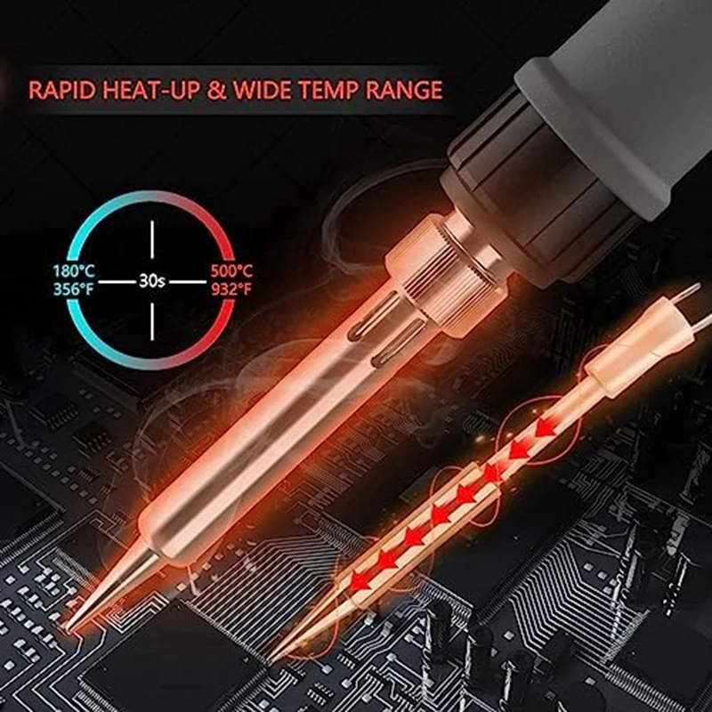 Soldering Iron Kit 80W LCD Digital Display Adjustable Temperature Solder Iron 180 To 500°C Fit For Soldering US Plug