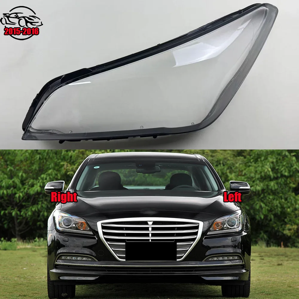 

For Hyundai Genesis 2015 2016 Car Accessories Headlight Lens Cover Headlamp Shell Lampshade Transparent Shade Mask Plexiglass