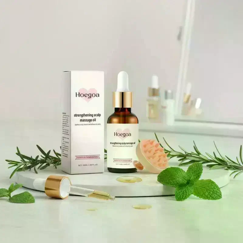 Rosemary Hair Essential Oil Repair Frizz Split Ends Damaged Hair Nourish Roots Stress Relief Scalp Massage Comb Smooth Hair Oil
