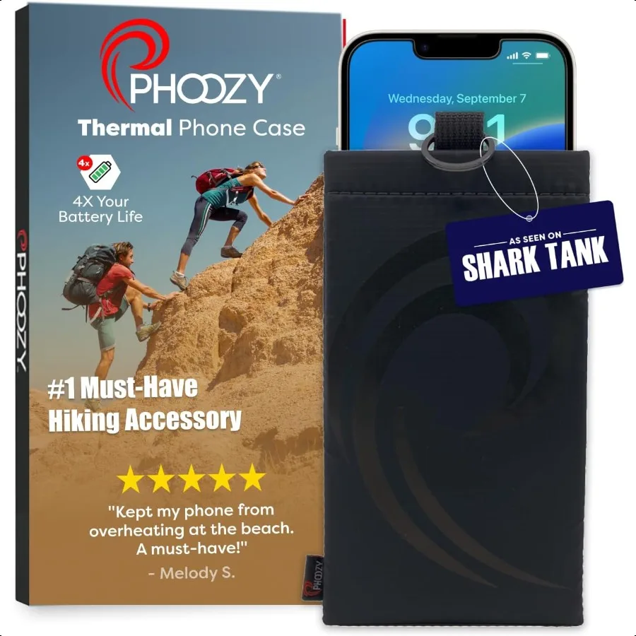 

PHOOZY Thermal Phone Case Apollo II Series : Cell Phone Pouch with AGION Lining Prevents Overheating Extends Battery Life Provi