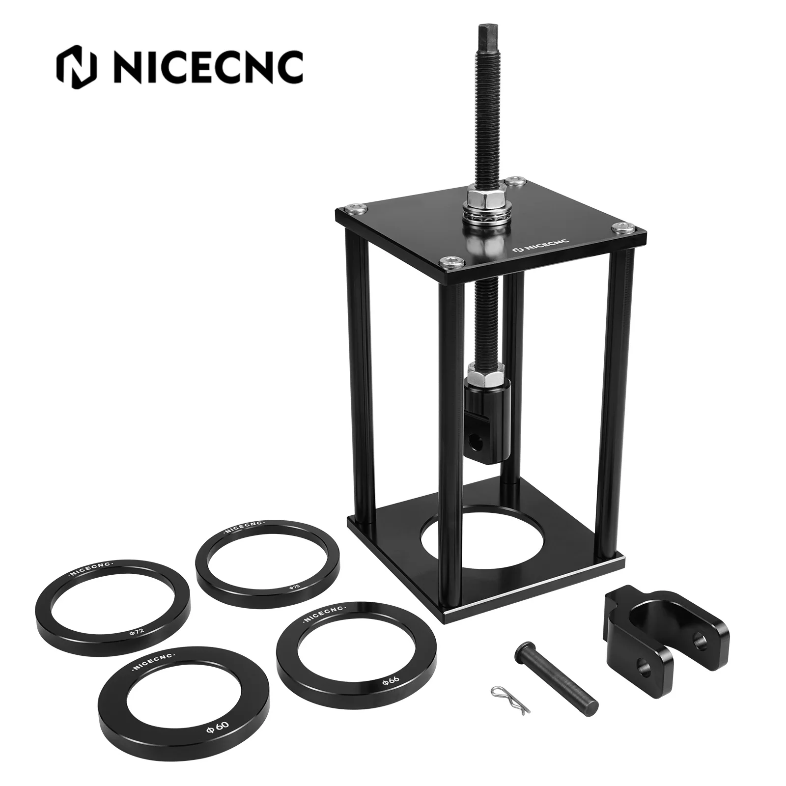 Motorcycle Shock Spring Compressor with 60-75mm Adapters