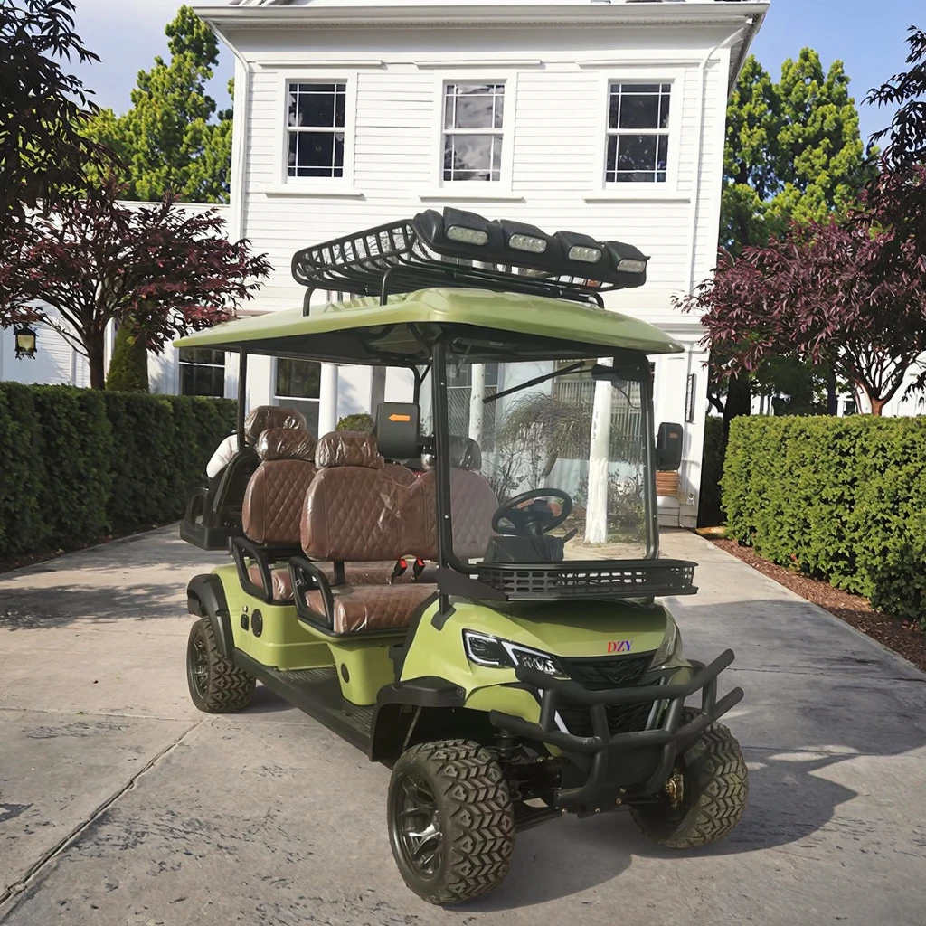 4+2-Seater Electric Golf Buggy Cart Cheap Prices Chinese 4Made Steel Plastic Metal Club Car GCC Certified Stock for Sale