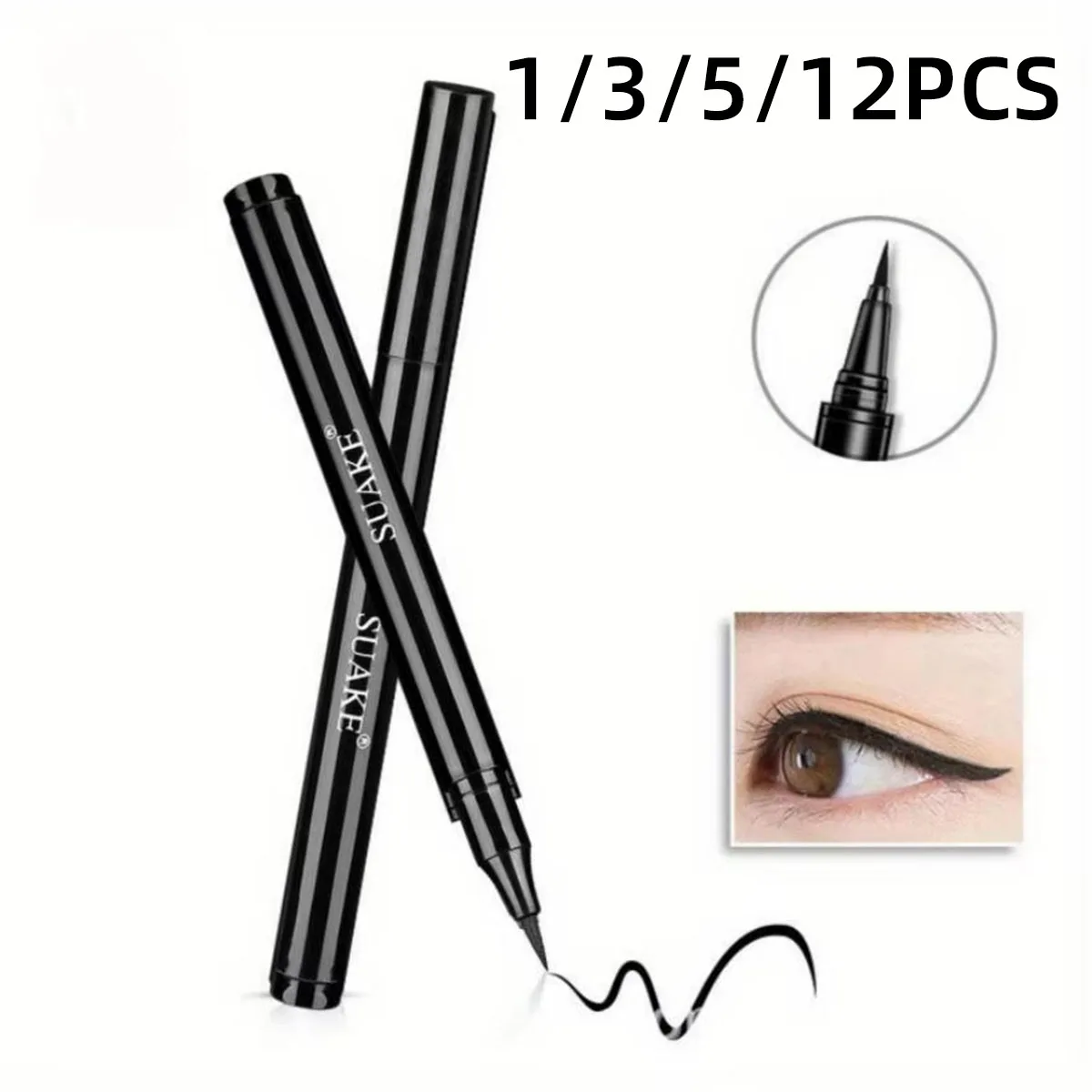 Eyeliner Pen Waterproof Sweat Resistant Durable Non Smudging Non Fading Natural Beautiful Makeup Effect Necessary For Cosmetics