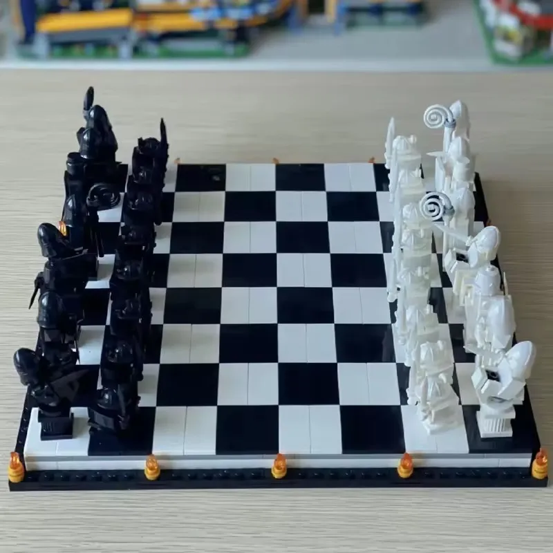 

New MOC 76392 Film Wizard Chess MagicGame Building Blocks Knight Role Final Challenge Interactive Play Bricks Toys Kid Gifts