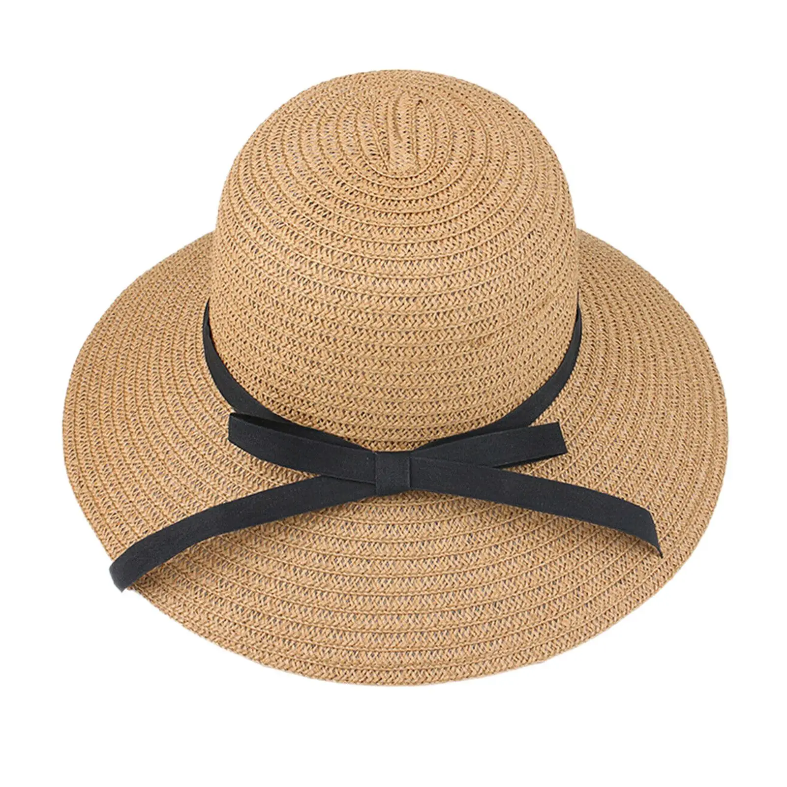 Summer Hats For Women Sun Hat Beach Ladies Fashion Flat Bowknot Panama Lady Casual Sun Hats For Women Straw Hat