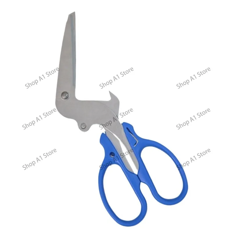 L Shape Multi-Functional Stainless Steel Bent Scissors, Can and Bottle Cap Cutter, Sharp Shears for Home & Office