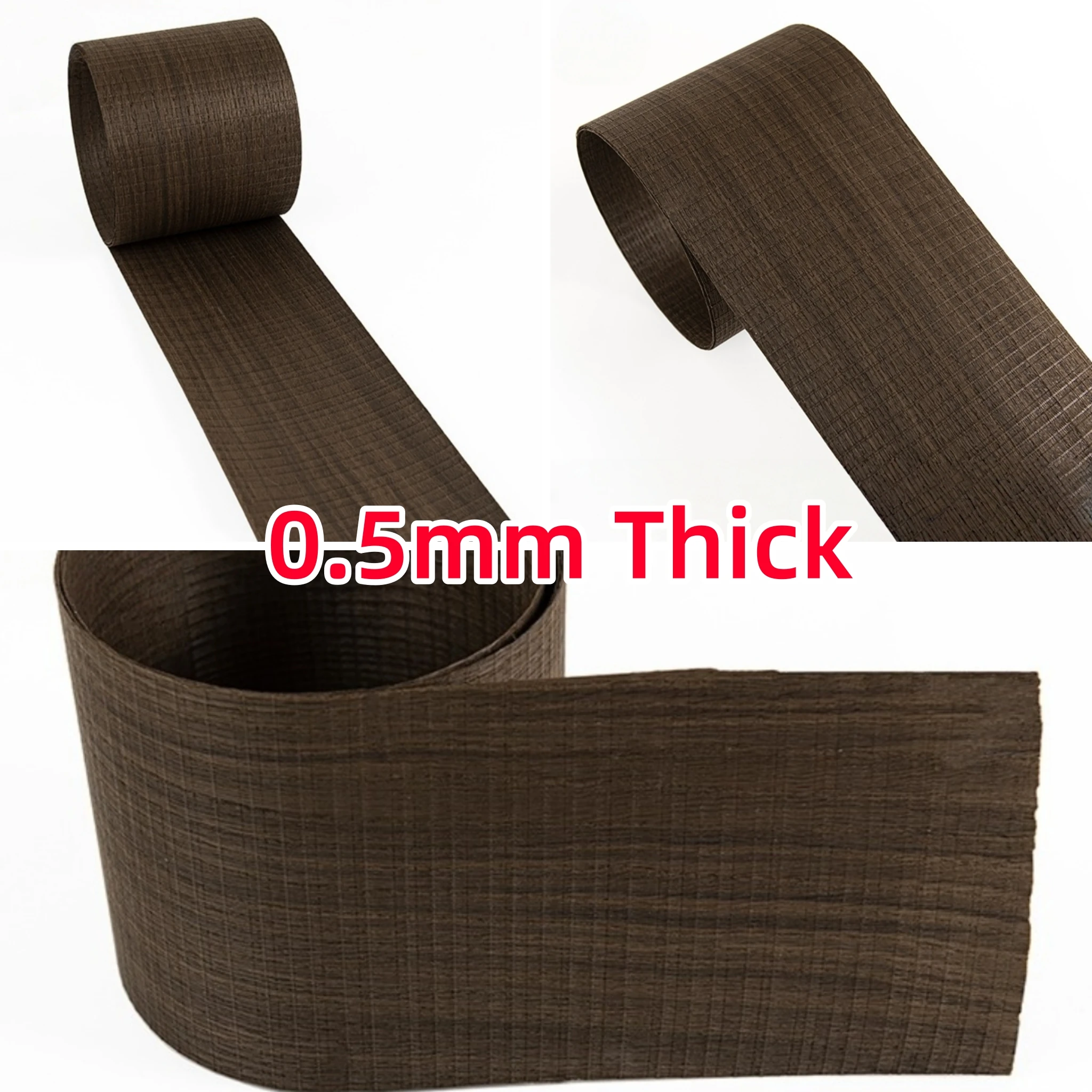 0.5mm Thick Sawtooth Grain Natural Smoked Oak Wood Veneer For Furniture Decoration Renovation Speaker Cabinetry DIY