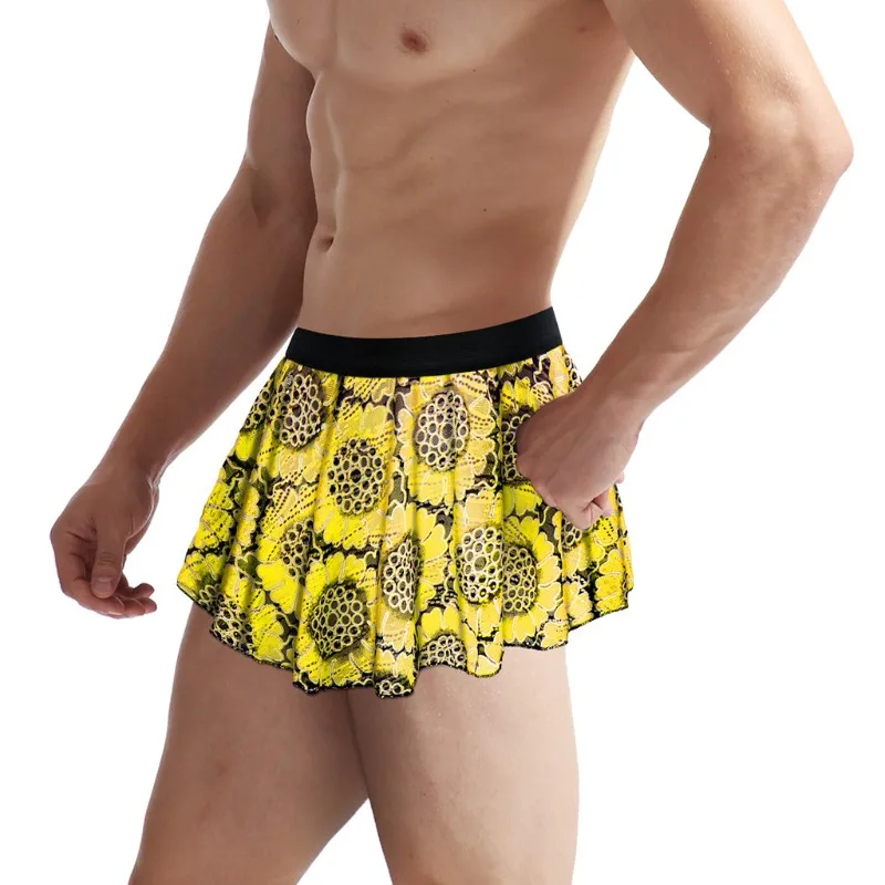 Unisex Pleated Mini Skirt with Elastic Waist