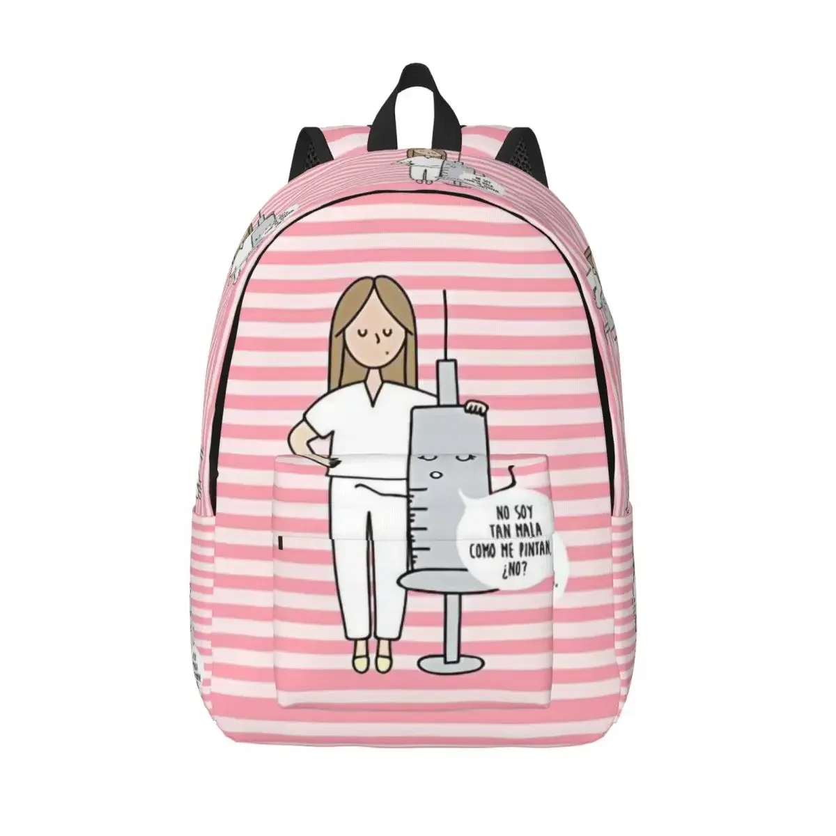 

Backpack for Kindergarten Primary School Student Enfermera En Apuros Doctor Nurse Book Bags Boy Girl Kids Daypack Travel