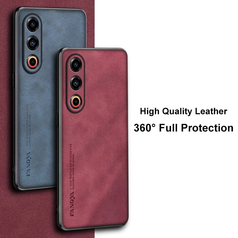 For Meizu 21 Note Case Luxury PU Leather Phone Case For Meizu 20 21 Pro 5G Back Cover Matte Silicone Shockproof Full Protection