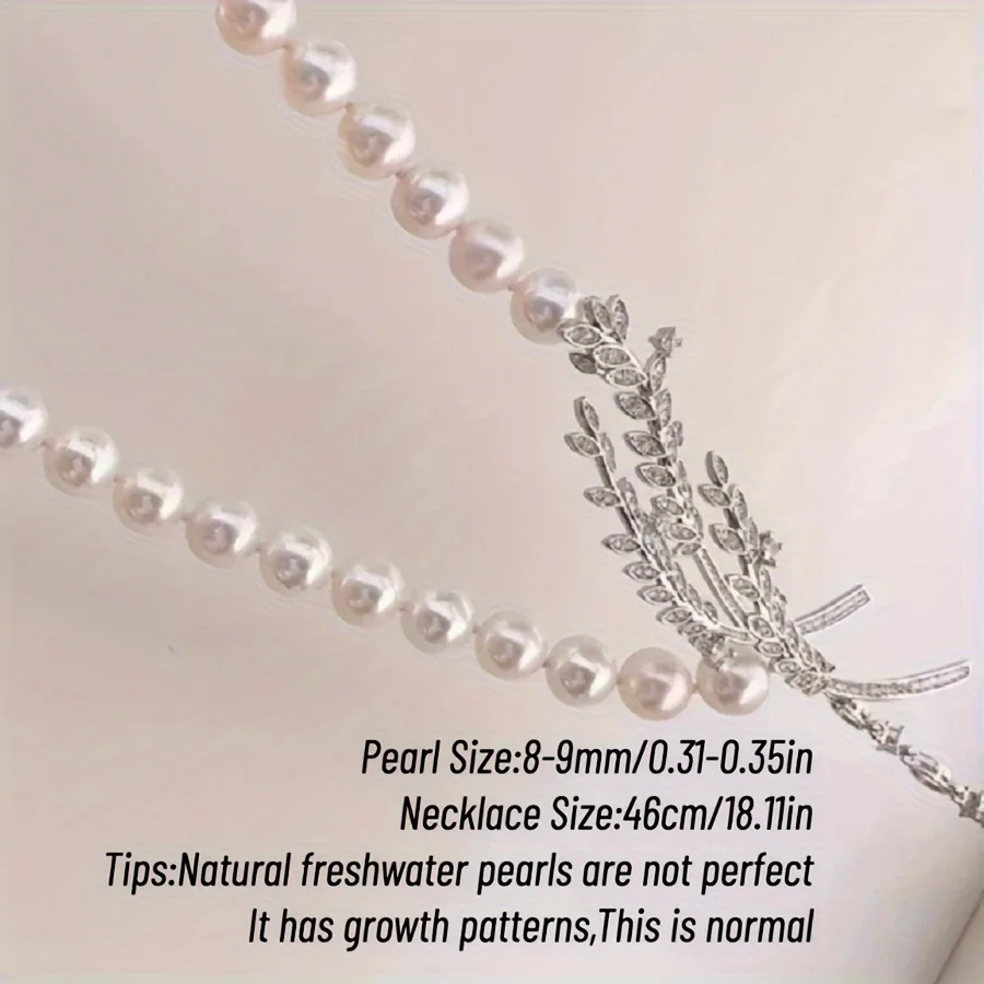 MYSOYA 7-8mm قلادة لؤلؤ المياه العذبة أحجام متعددة مع صندوق هدايا هدية مثالية لحفلات الزفاف وأعياد الميلاد وعيد الميلاد والعام الجديد #3