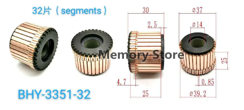 10pcs 37x14x25(30)mm 32P Teeth Copper Hook Type Electrical Motor Commutator,BHY-3351-32