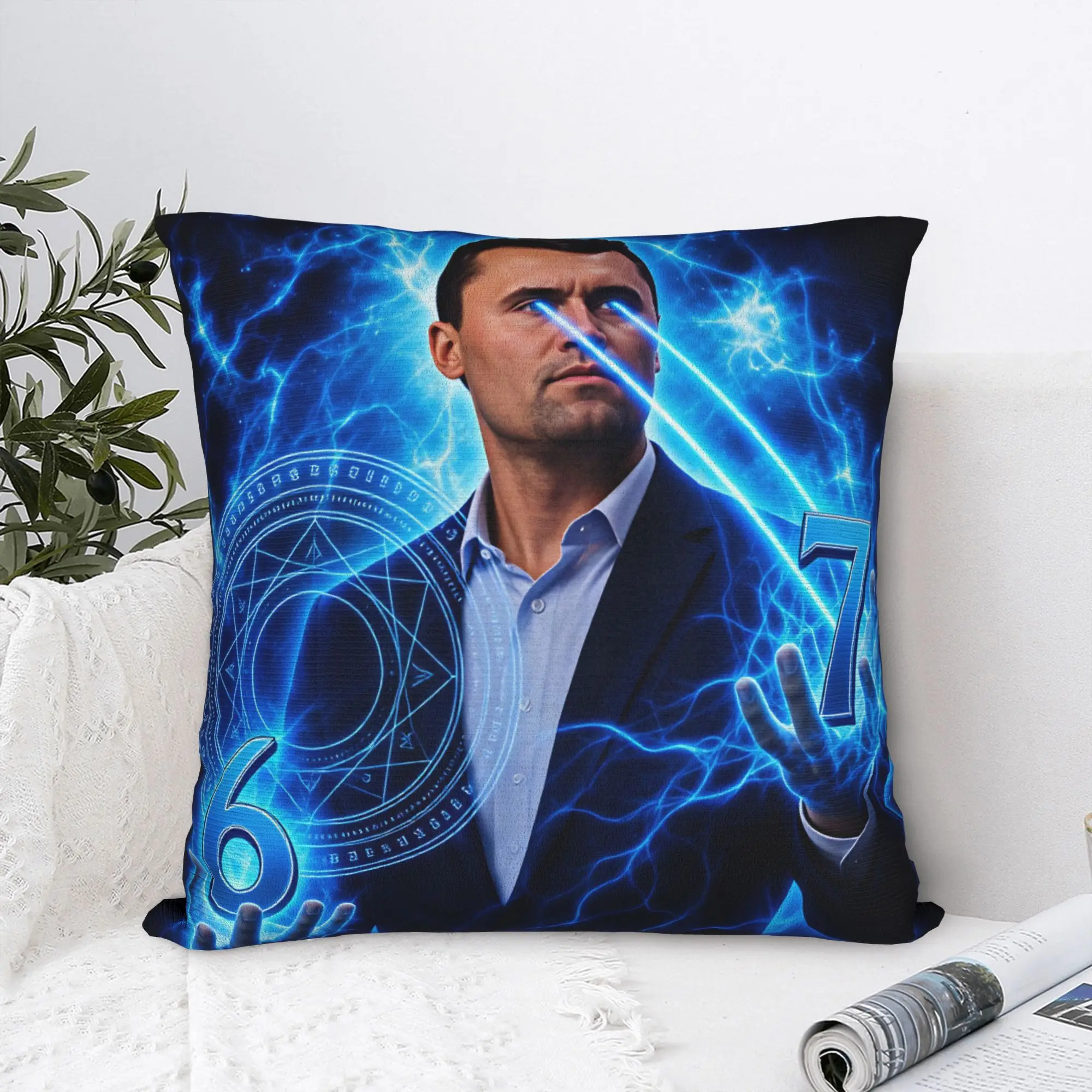 Pillow Case Funny Charlie Kirk Soft Pillow Cover  Cute Funny Cushion Cover Design Pillowcases For Living Room Chair