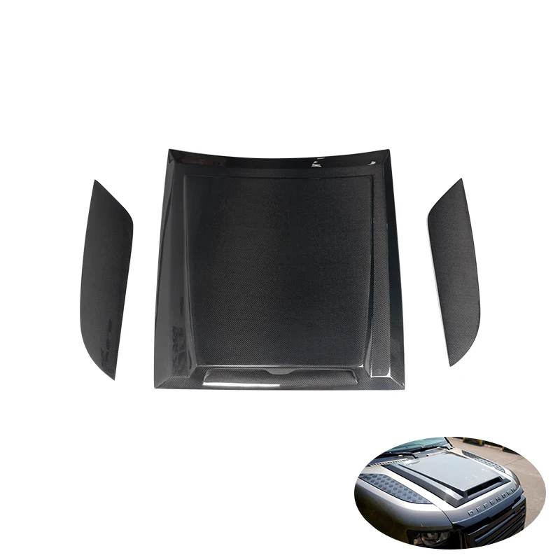 

Car Parts Carbon Fiber Engine Cover Car Front Bonnet For Defender 90/110 LM Style Engine Bonnet Hood