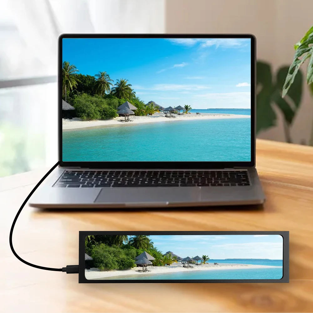 Modul Tampilan LCD TFT 11.26 Inci 440*1920 HD 170 Derajat Layar Sudut Pandang Penuh Pemutar Video USB Tipe C