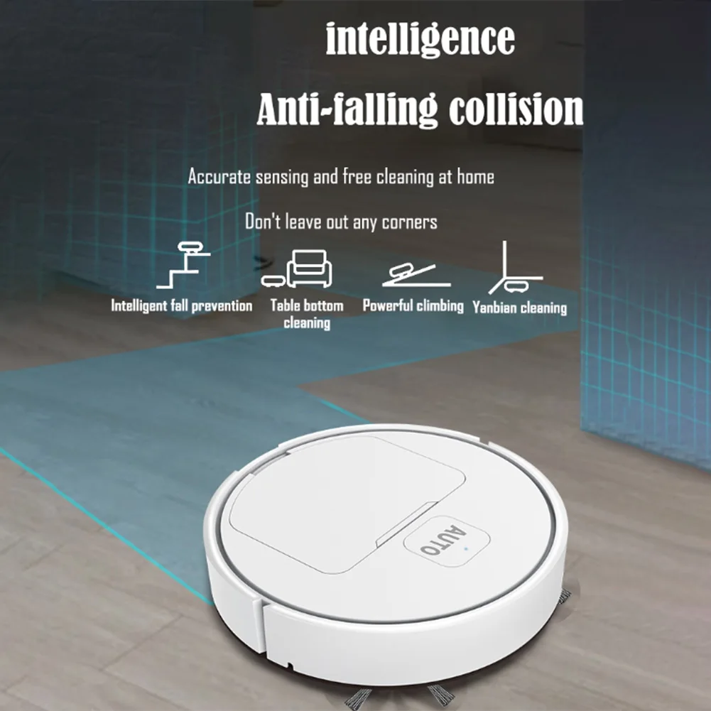 3 IN 1 Smart USB Sweeping Robot Vacuum Cleaner Mopping Wireless 1000Pa Dragging Cleaning Sweep Floor for Home Office Use