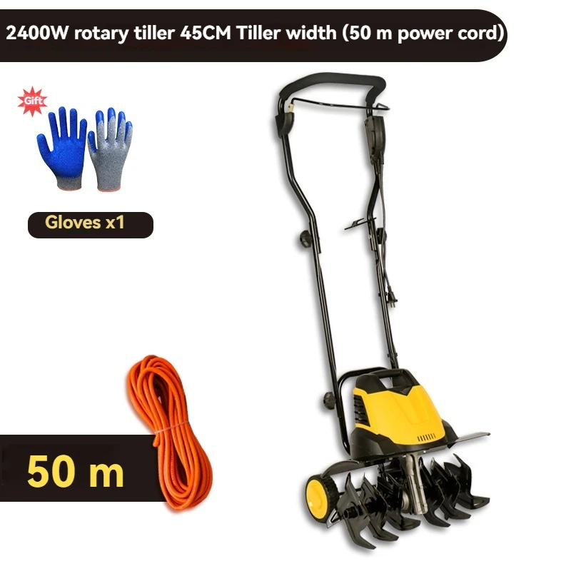 2400W/1500W Mini Micro-Tiller Electric Scarifier Soil Tiller Strong Power And High Efficiency Garden Soil Tillage And Looser