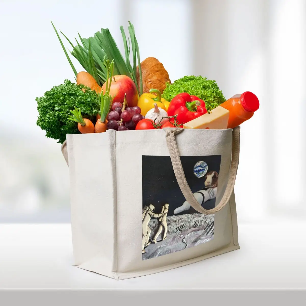 Blinka in space 2 Tote Bag Shopper handbag Customizable tote bag Women's handbag