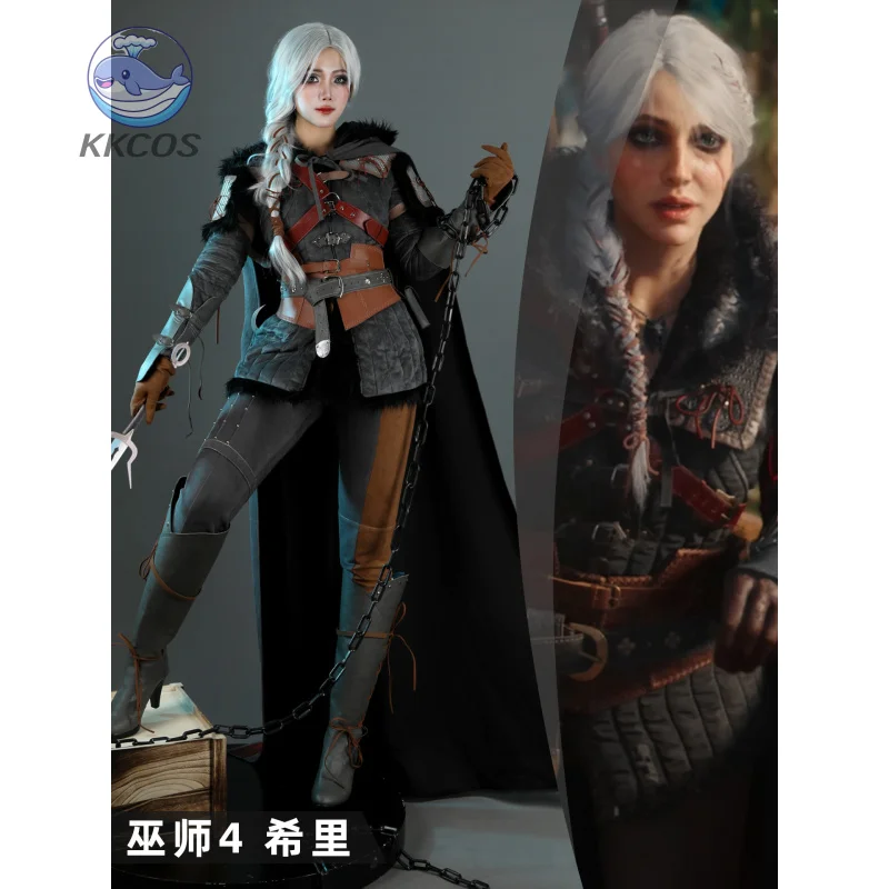 

The Ciri Witcher 4 Cosplay Costume Cirilla Fiona Elen Riannon Fantasia Women Uniform Shoes Cloak Props Accessories Halloween KK