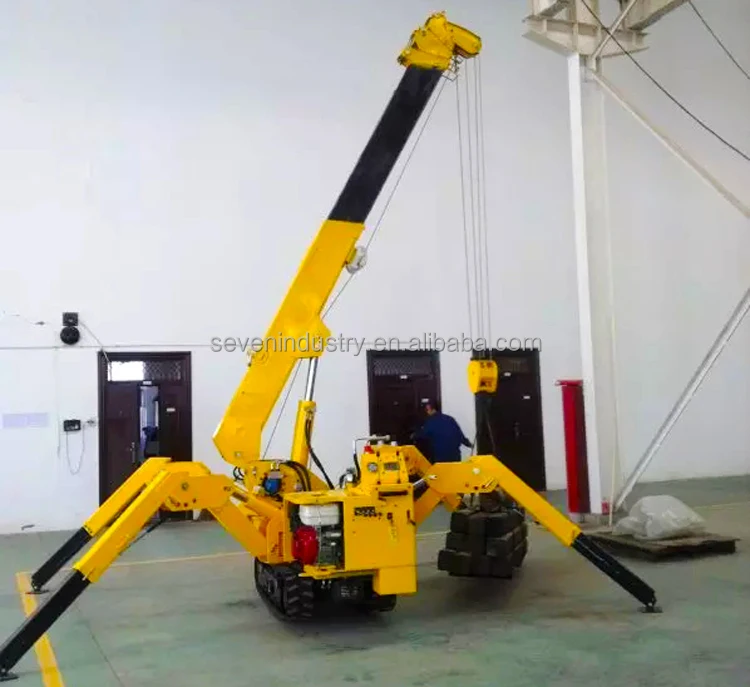 رافعة عنكبوت جديدة شديدة التحمل رافعة عنكبوتية صغيرة مجنزرة زجاجية جدار رفع تلسكوبي 3t