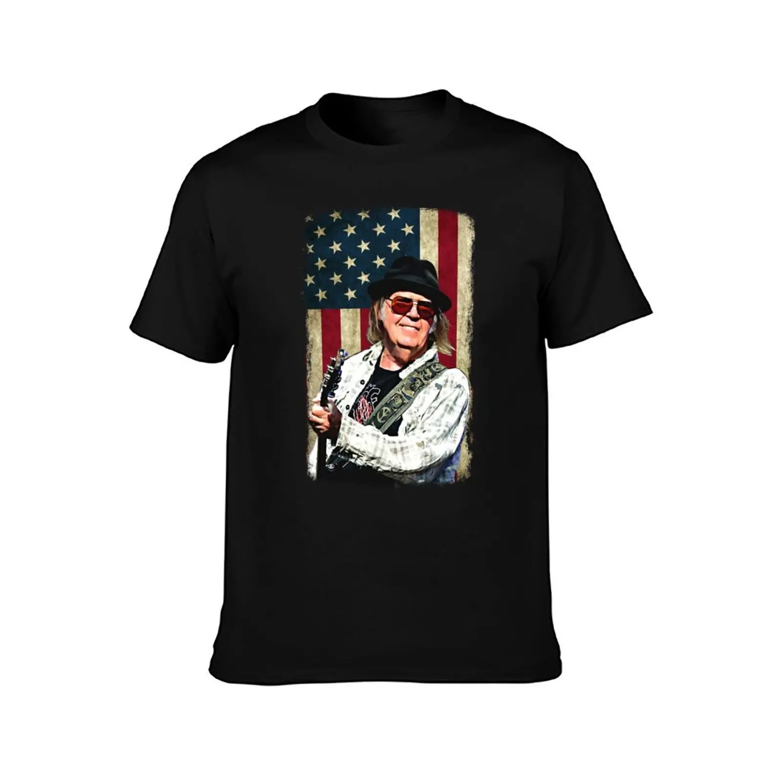 Vintage Young America Flag T-Shirt Work Utility Short Sleeve Shirt T-Shirt
