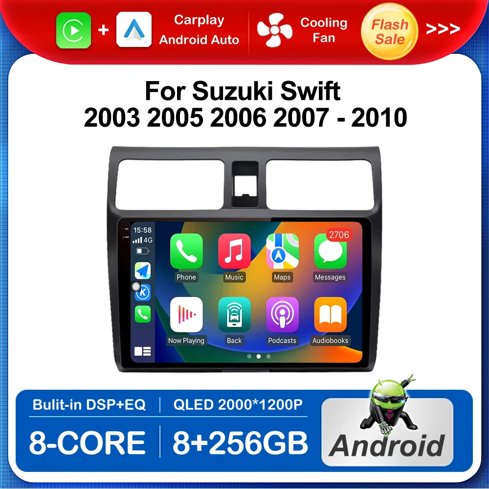 

10.1 '' for Suzuki Swift 2003 2005 2006 2007 - 2010 Car Audio Android Intelligent System Multimedia WiFi 4G DSP GPS Navi