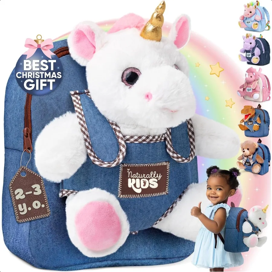 Jouets naturels pour filles de 3 ans, cadeaux d'anniversaire pour filles de 2 ans, cadeaux pour filles de 3 ans, sac à dos pour tout-petits
