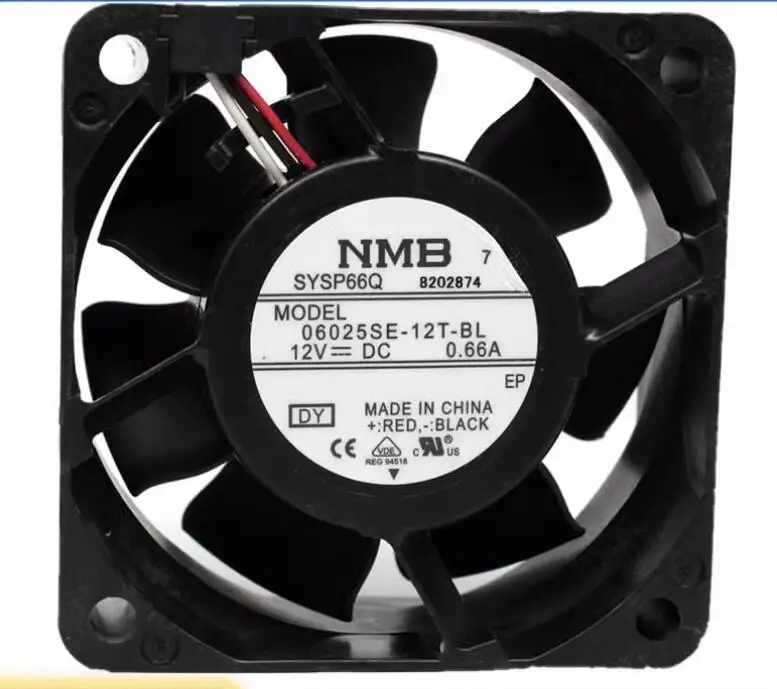 NMB 06025SE-12T-BL DC 12V 0.66A 60x60x25mm 3-Wire Server Cooling Fan