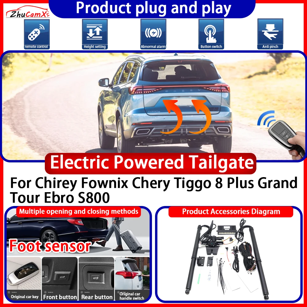 Powered Tailgate for Chirey Fownix Chery Tiggo 8 Plus Grand Tour Ebro S800 Anti Pinch Smart Intelligent Control Gate Lift Kit