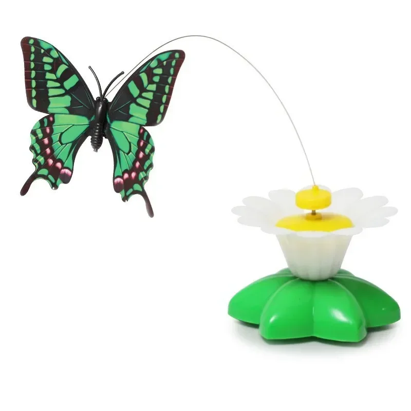 Automatic Electric Rotating Cat Toy Colorful Butterfly Bird Animal Shape Plastic Funny Pet Dog Kitten Interactive Toys Pet Toys