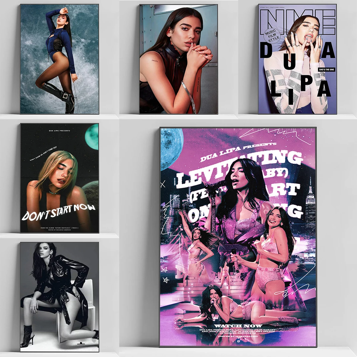 Pop Singer Dua_Lipa Poster Decorative Paintings Painting on Canvas Posters for Wall Decororation Home Office Decoration Art Home