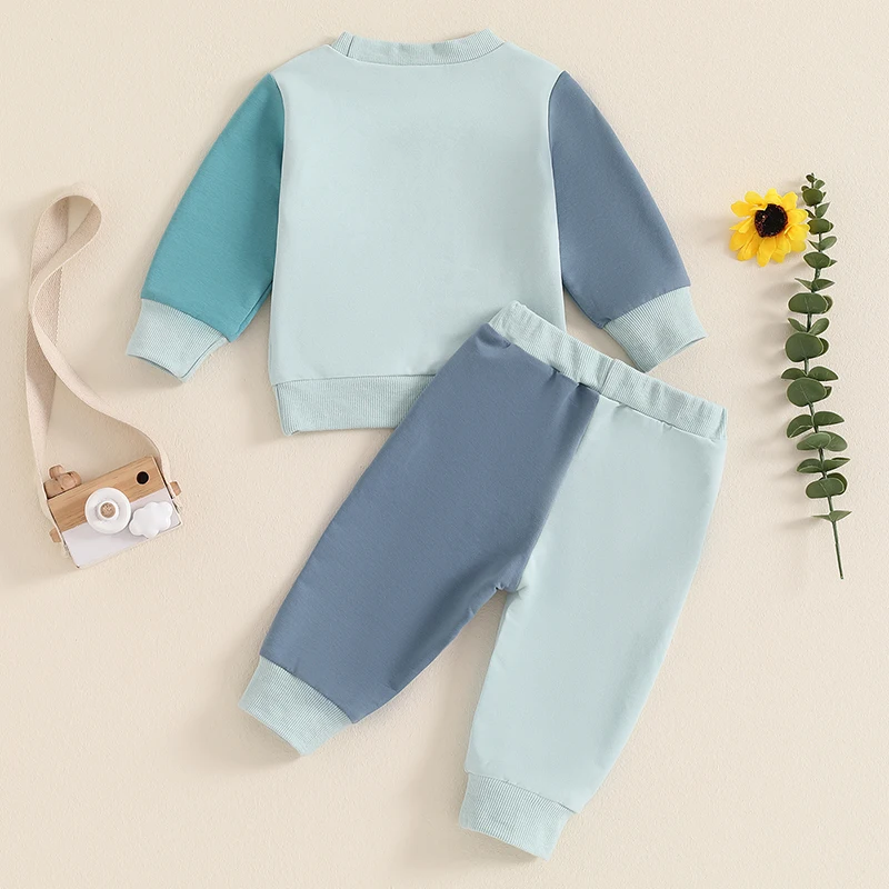 2Pcs Baby Boy Girl Outfits Mr Steal Your Snacks Pullover Tops Jogger Pants Set Toddler Fall Winter Clothes Set