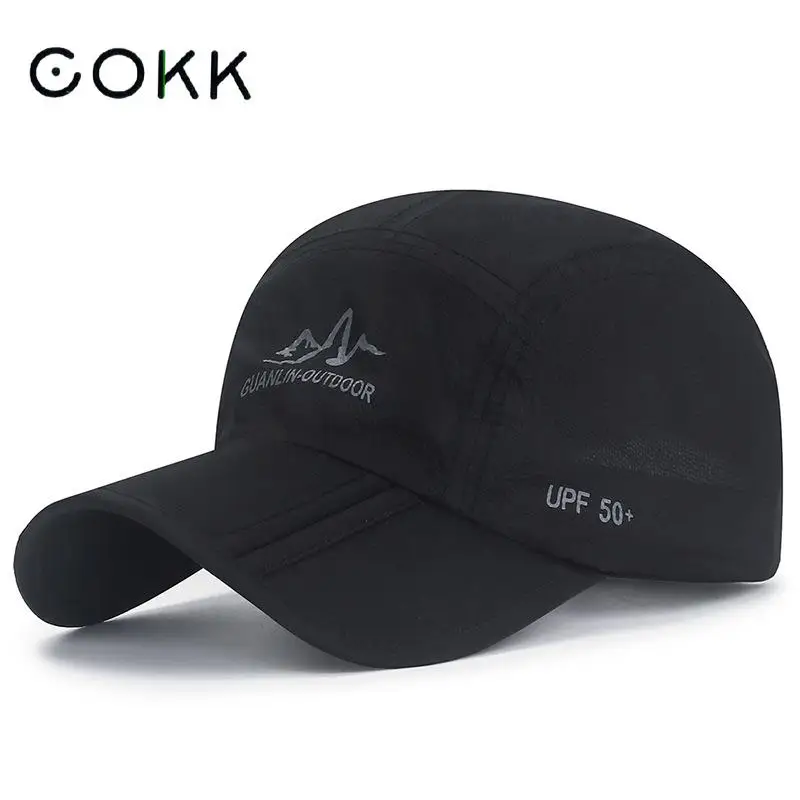 

COKK Baseball Cap Men Women Summer Hat Foldable Brim Portable Quick Drying Outdoor Sport Cap Male Running Sunshade Sun Hat Gorro