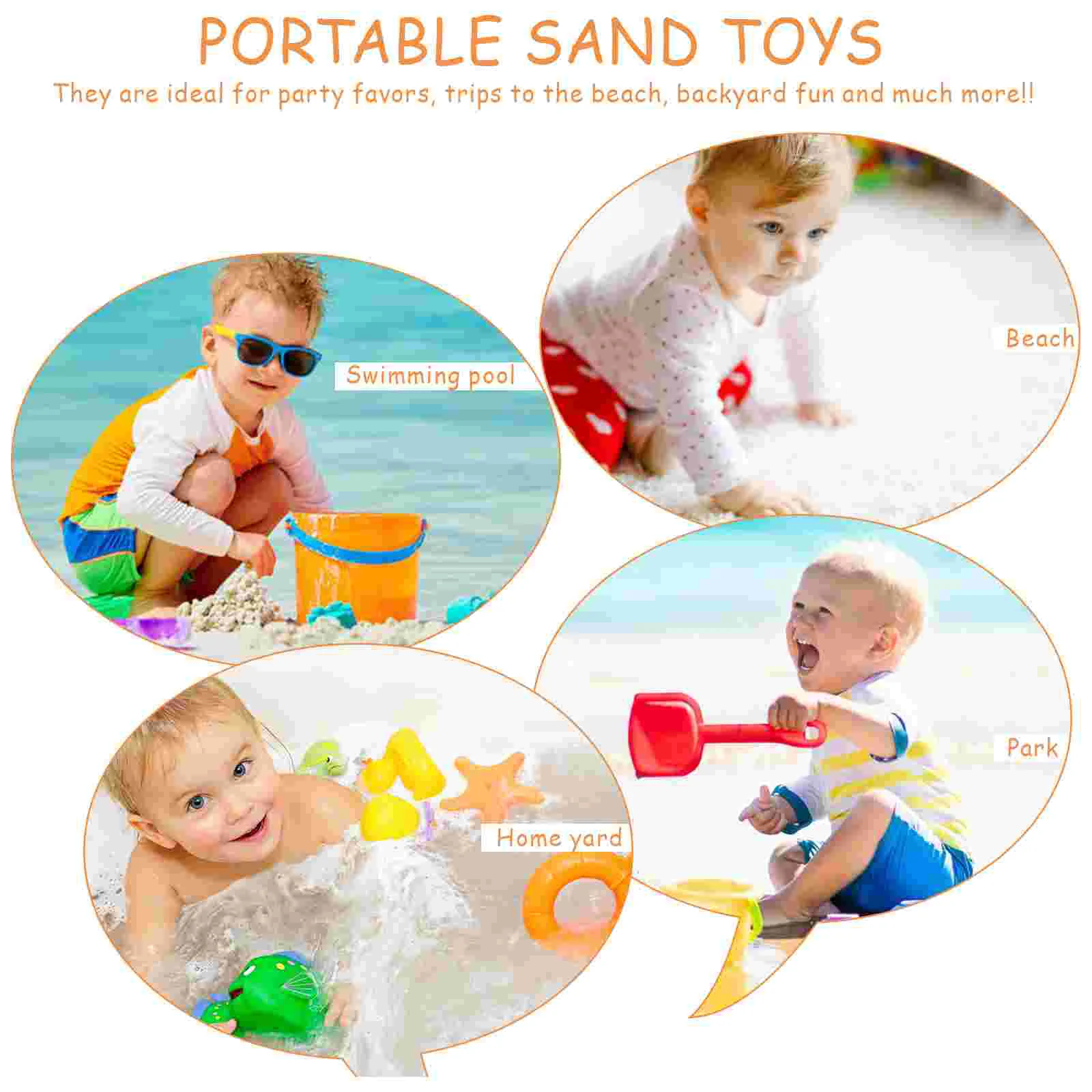 1 Set of Children Beach Toys Castle Making Sand Toys Sand Digging Toys Portable Sand Toys