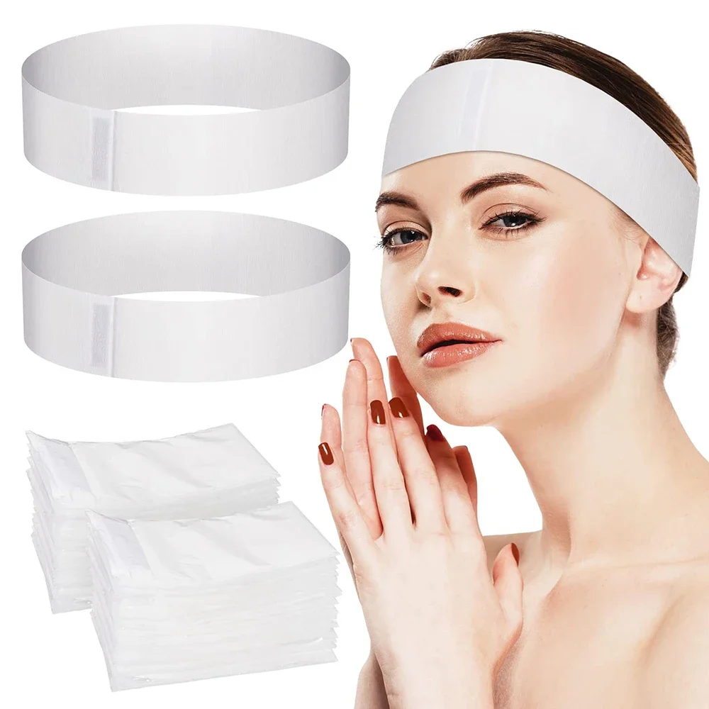 Wegwerp Spa Gezichtshoofdbanden Elastische Hoofdband Wikkel Verstelbare Magic Tape Stretch Niet-Geweven Haarband Make-Up Reishulpmiddelen