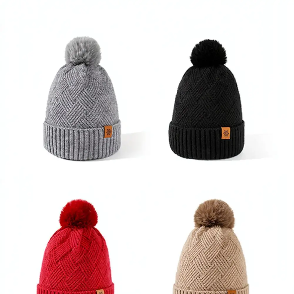 Thickened Winter Knit Set For JUND Thermal Fleece Lined Hat Scarf Mittens Cold Proof Accessory For Ladies Daily Outdoor