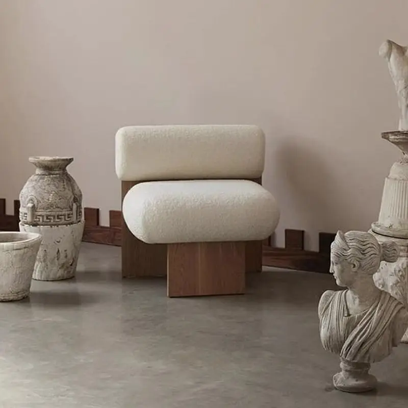 Canapé de loisirs minimaliste en bois massif, style nordique, wabi, appartement, salon, chez l'habitant, chaise simple