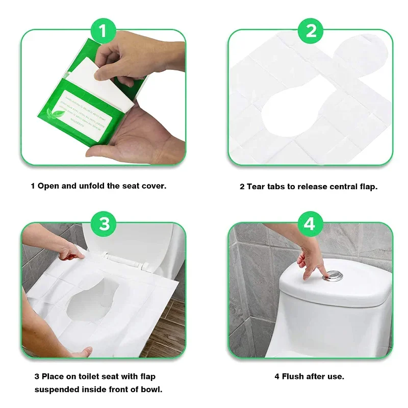 Portable Disposable Toilet Seat Cover Travel Camping Hotel Bathroom Accessories Degradable Waterproof Soluble Water Toilet Mats