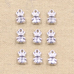 30pcs Charms Teddy Bear 11x7mm Antique Making Pendant fit,Vintage Tibetan Silver color,DIY Handmade Jewelry