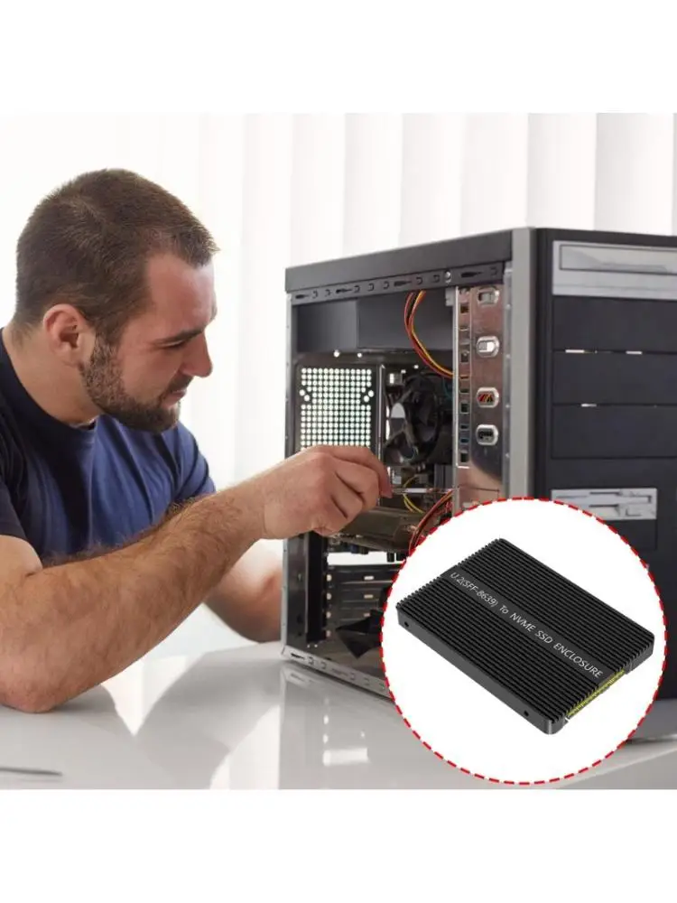 652F Aluminum U.2 SFF 8639 to NVMe Adapter Case Enclosure Efficient Heat Dissipation Protections for PC Laptop Integration