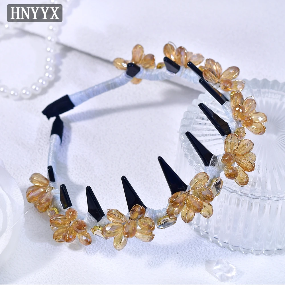 

HNYYX Non-slip Wave Flowers Headband Toothed Fluffy Hair Hoops Exquisite Daily Hairband Shopping Party Hair Accessories A400