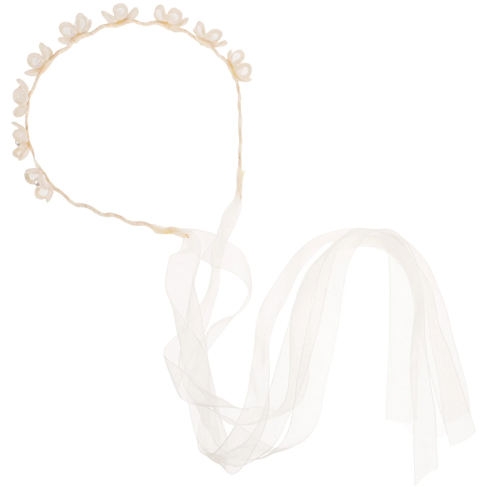 

Lace Headband Imitation Pearl Decoration Elegant Women Hair Accessory Versatile Braided Hairstyle Ribbon Fashion