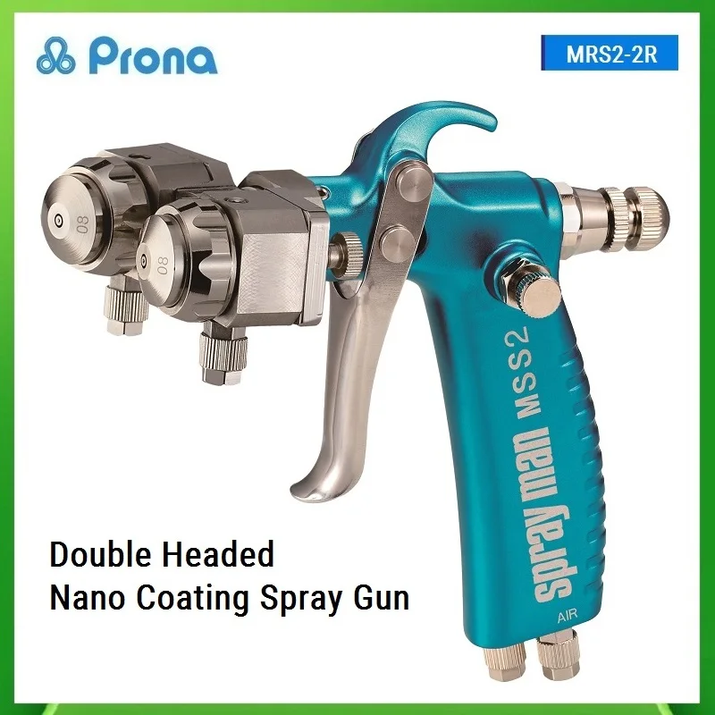 Prona MRS2-2R Double Head Nano Coating Spray Gun Pneumatic Tool Painting Pistol Sprayer Guns Automobile Craftwork Decoration