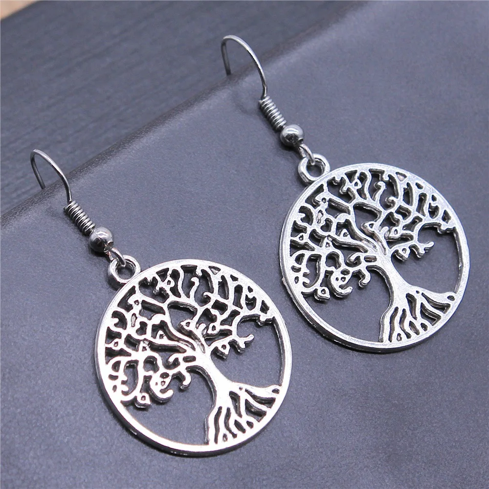 Dropshipping Drop Earrings Fashion 2 Colors Tree Of Life Pendant Earrings