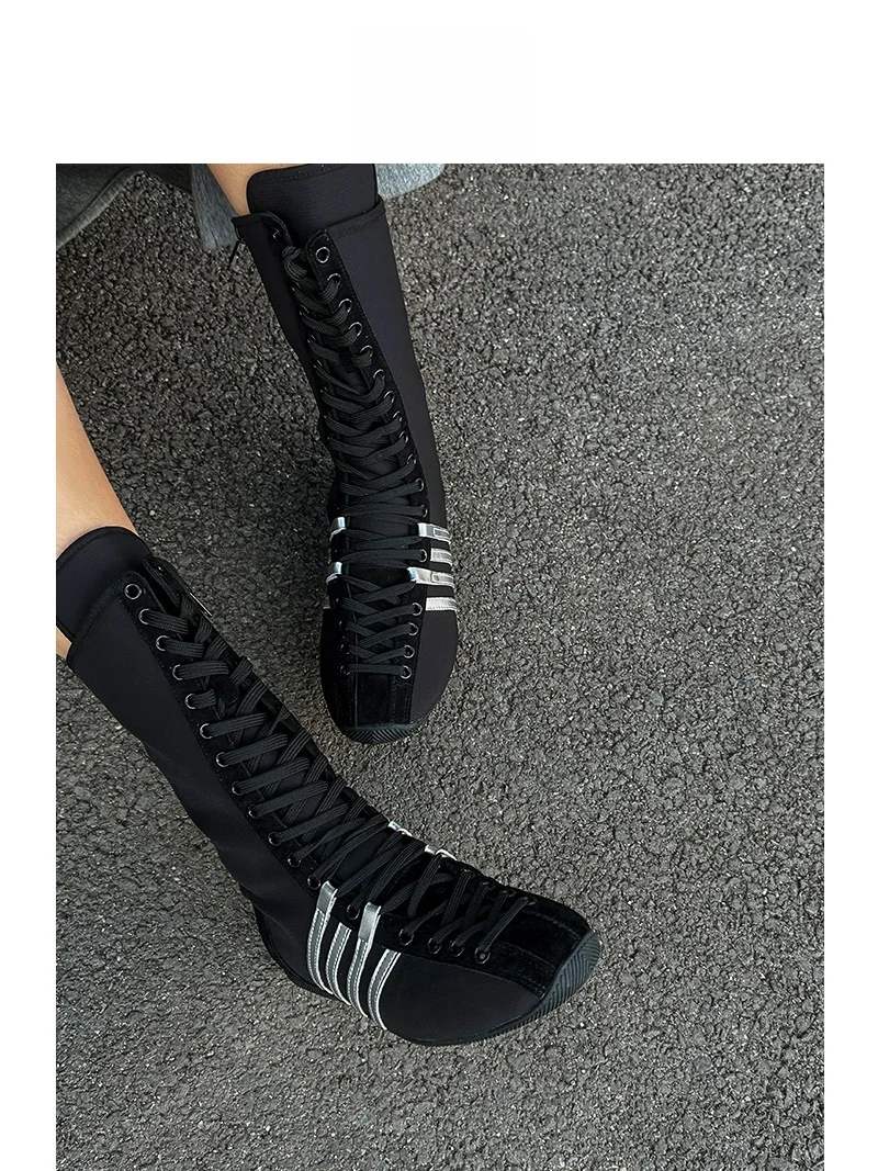 

Удобные высокие ботинки, женские спортивные ботинки для бокса, дышащие модные ботинки для похудения, повседневные ботинки с круглым носком на молнии...