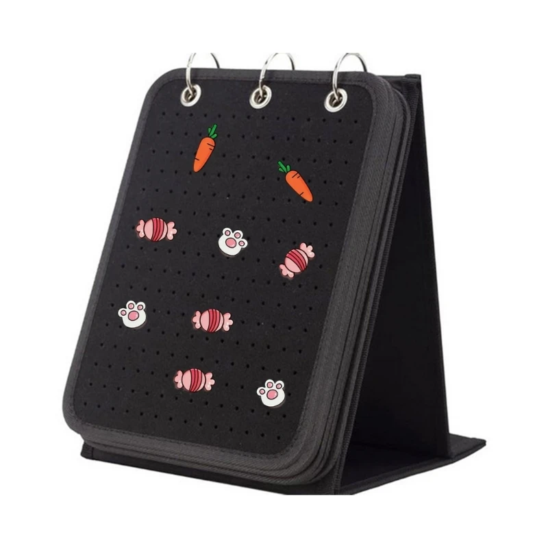 Portable Felt Badge Book Shoe Charm Storage Album Soft Felt Texture Travel Badge Case for Pin Collection