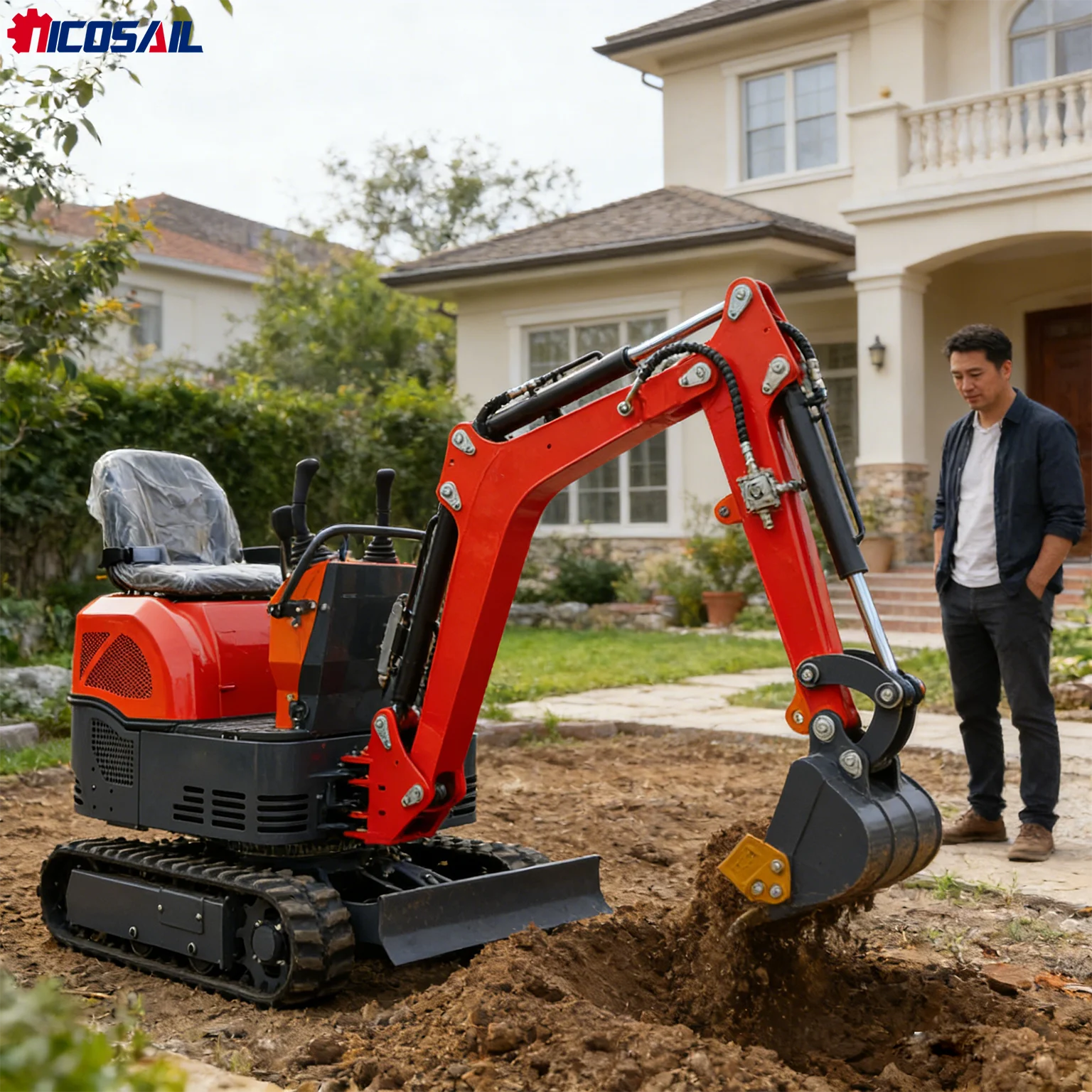 0.8 Ton Mini Excavator CE Certified Euro 5 Factory Direct Small Micro Digger with Warranty for European Market