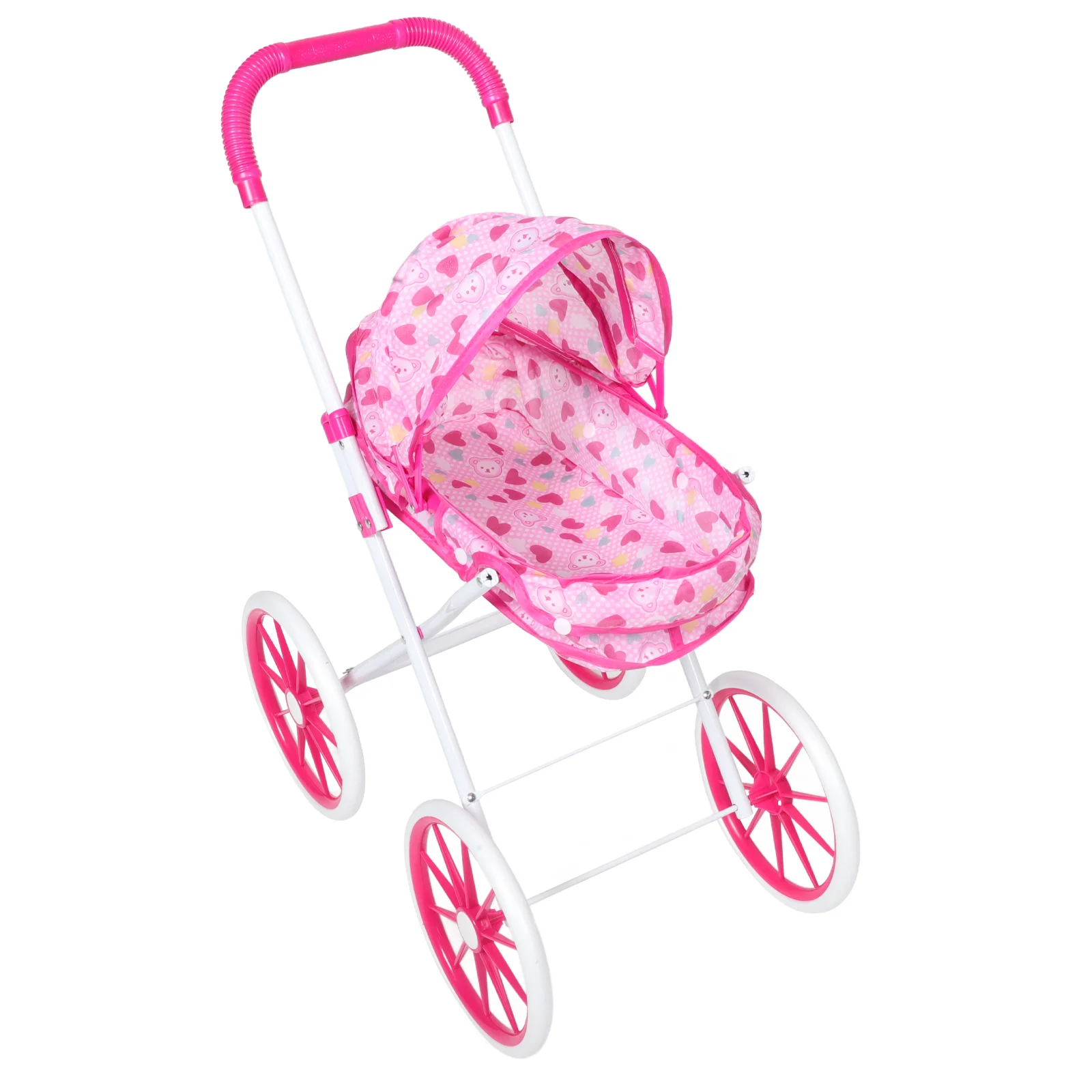 Pretend Play Baby Stroller Toy Realistic Design Large Size Pushchair Miniature Stroller Girls Accessories Imaginative