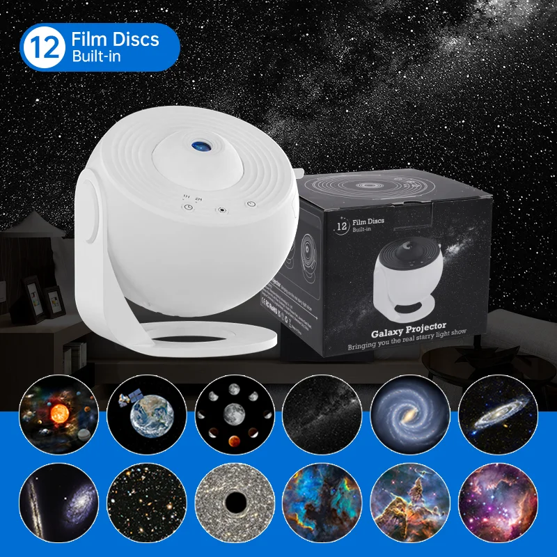 Nachtlampje Galaxy-projector Sterrenhemelprojector 360 °   Draai Planetarium Lamp Voor Kinderen Slaapkamer Valentijnsdag Cadeau Bruiloft Deco - afbeelding 1